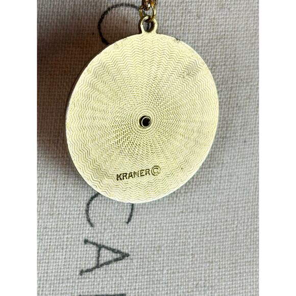 B11 Kramer I Love You Medallion Necklace Vintage Angel Heart Statement Celestial - Picture 12 of 13